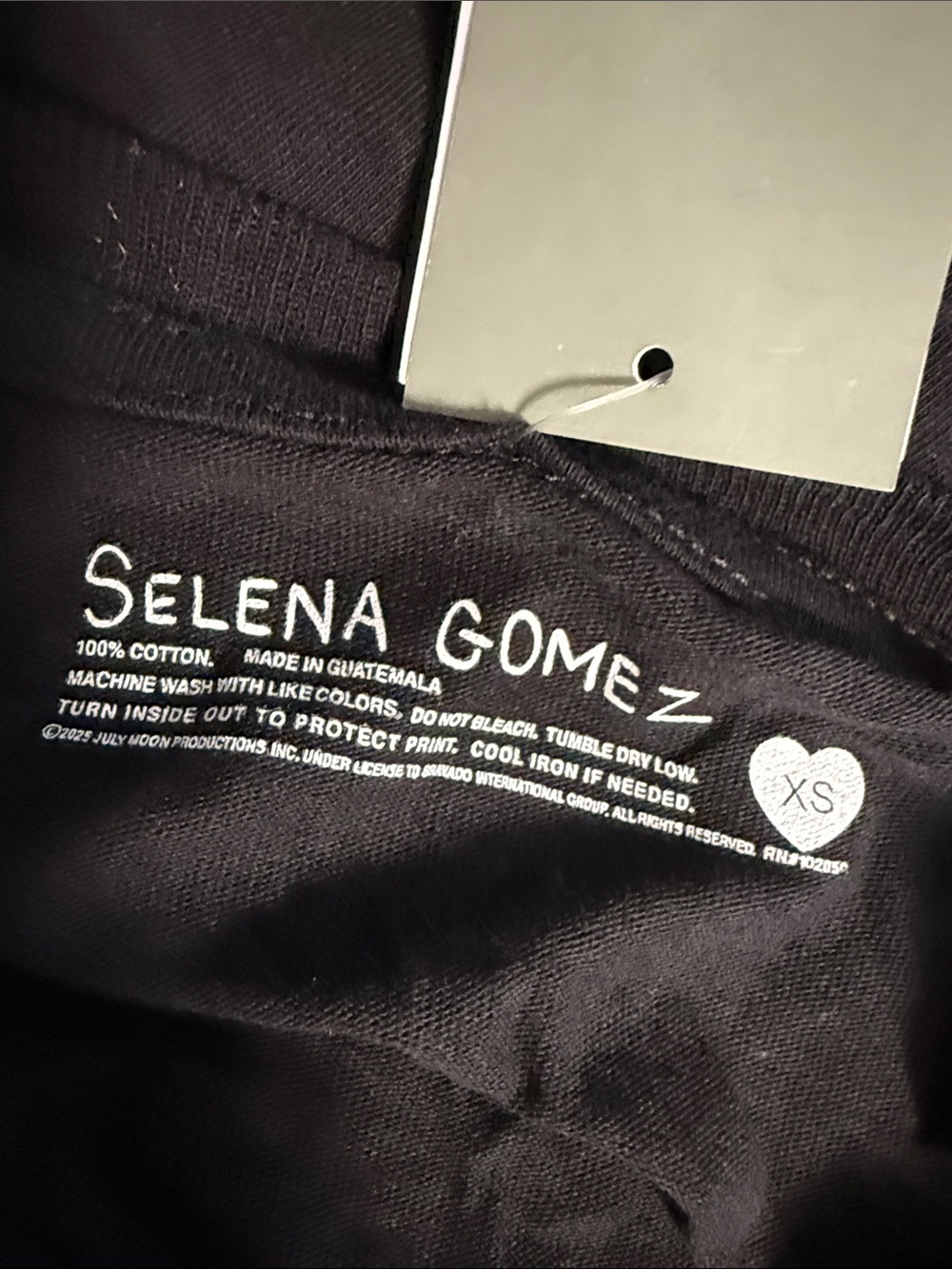 Selena Gomez Black Tee with Pink Heart Graphic - Picture 5 of 5